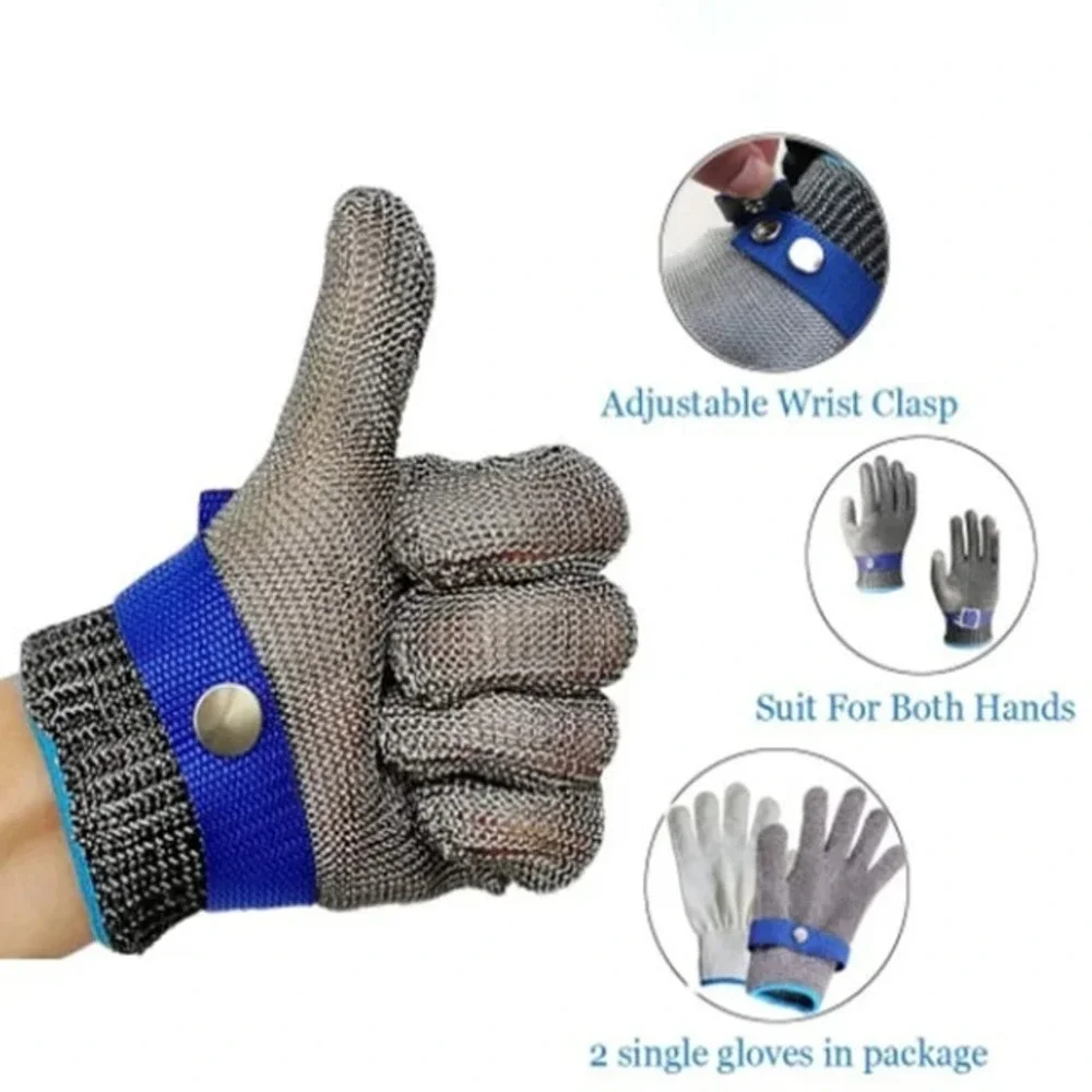 Schwer‎ Cut Resistant Filet Gloves Norwegian Stainless-Steel Mesh sz LARGE